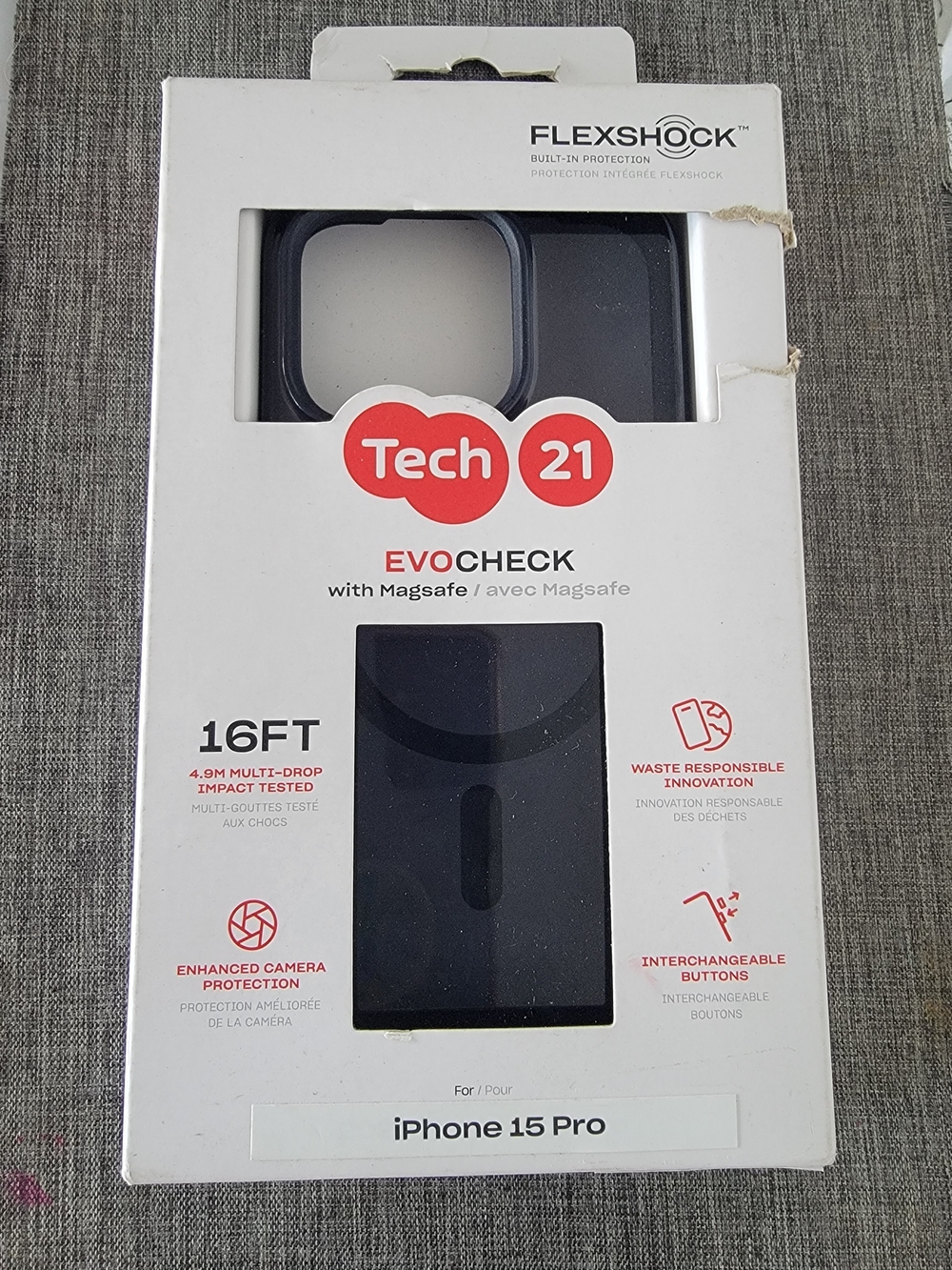 tech21 EvoCheck MagSafe Case for iPhone 15 Pro - Black